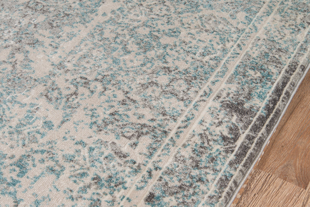Momeni Luxe LX-16 Turquoise Area Rug Corner Shot Feature