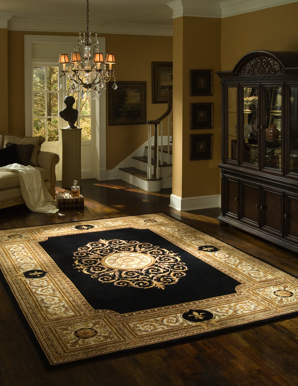 Momeni Maison MA-08 Black Area Rug Roomshot Feature