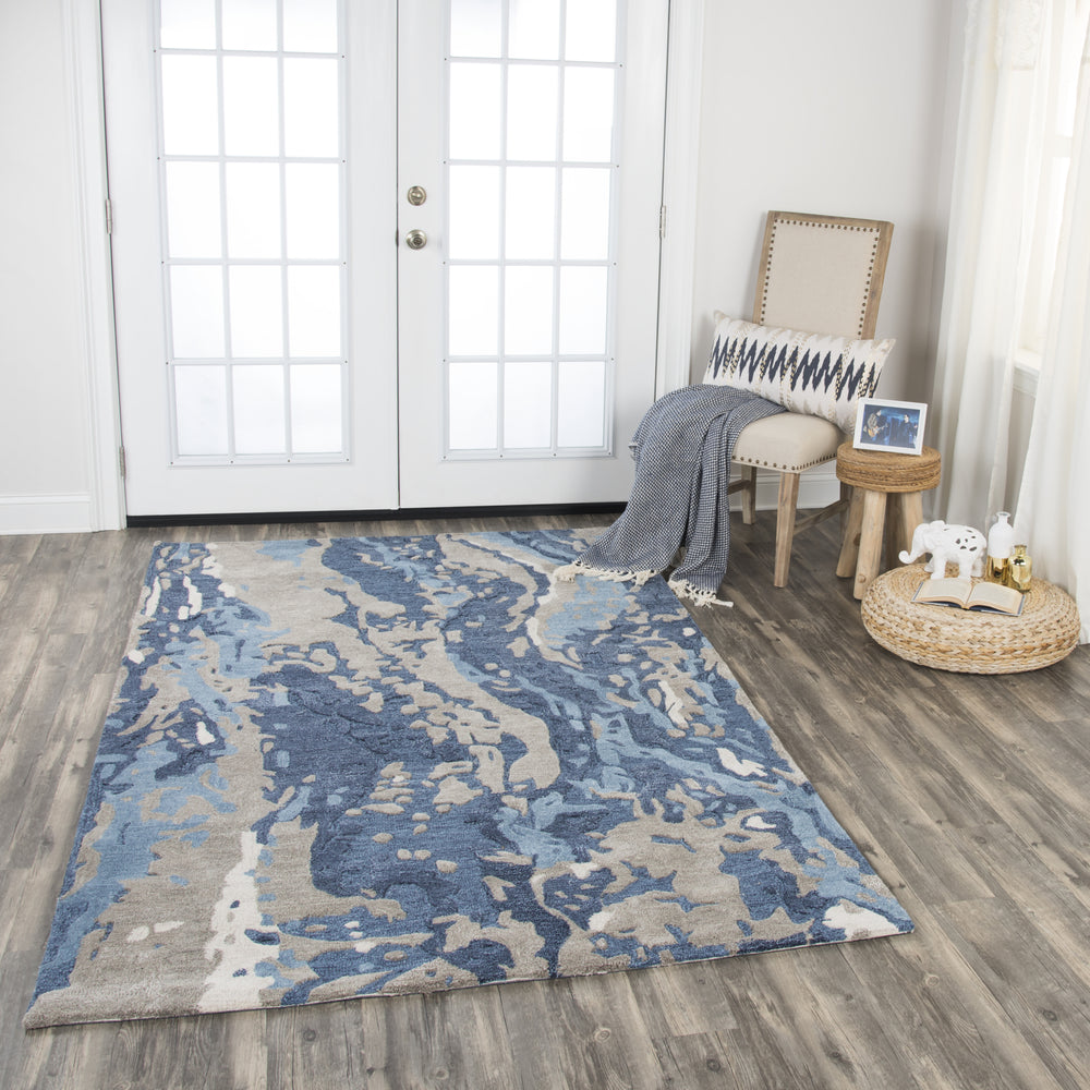 Rizzy Mod MO867A Blue Area Rug Feature