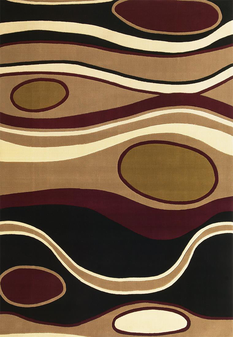 KAS Moda 6945 Black/Red Orbit Area Rug