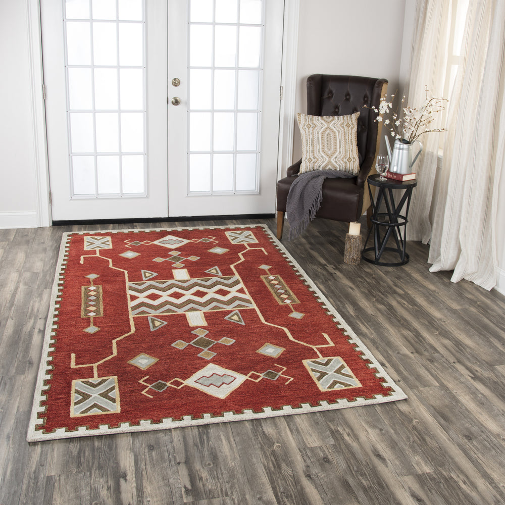 Rizzy Mesa MZ160B Red Area Rug Feature