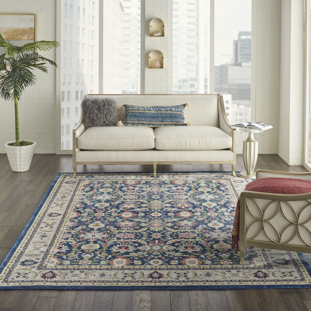 Nourison Global Vintage GLB13 Nav/Multicolor Area Rug Room Image Feature