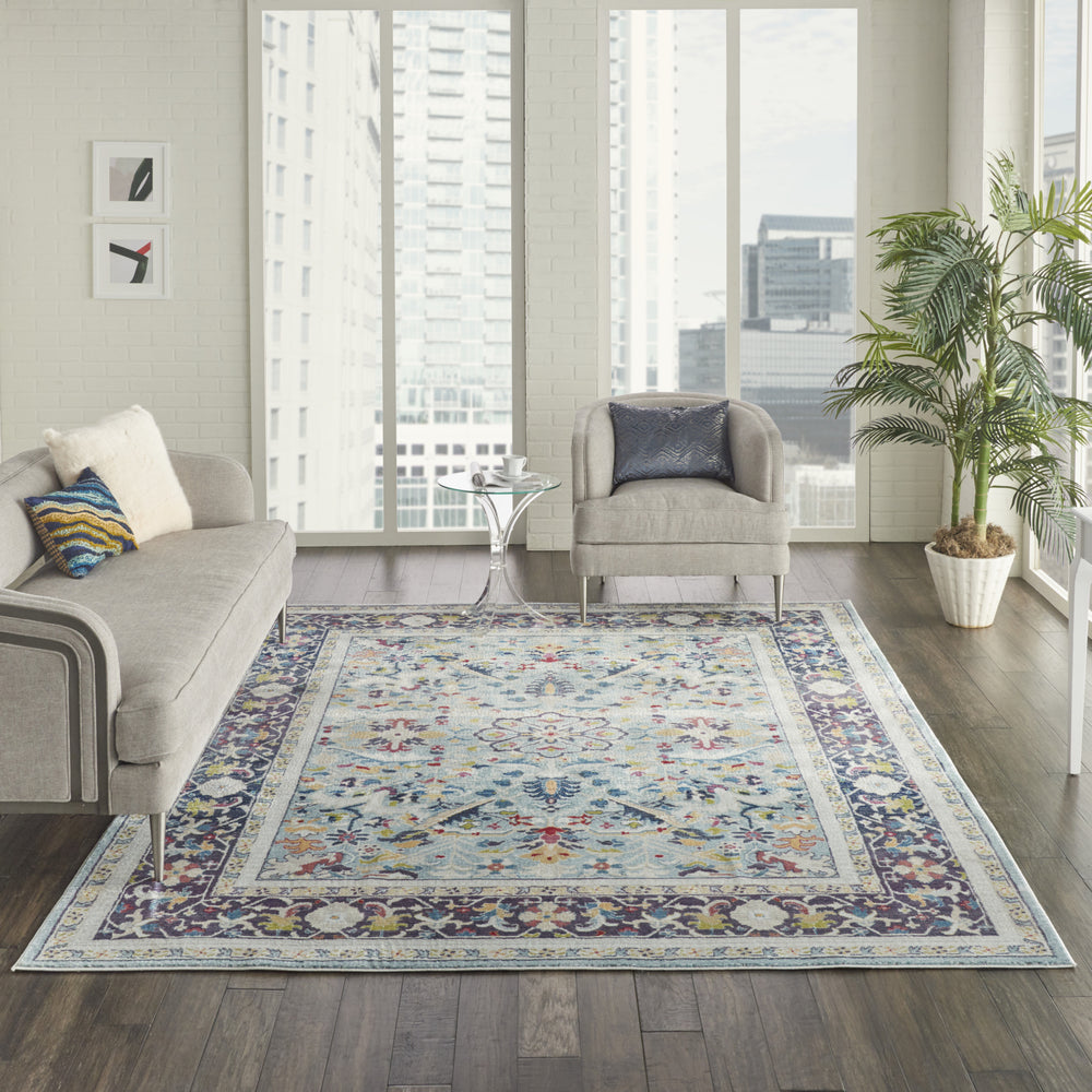 Nourison Global Vintage GLB14 Teal/Multicolor Area Rug Room Image Feature