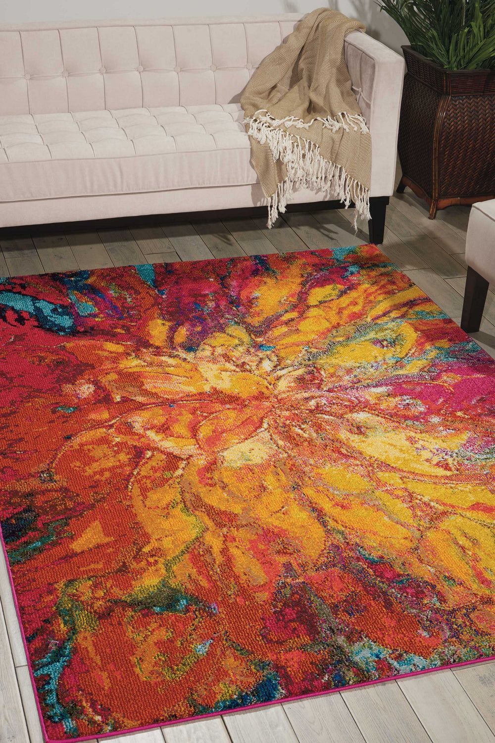 Nourison Celestial CES03 Cayenne Area Rug 5' X 7' Feature