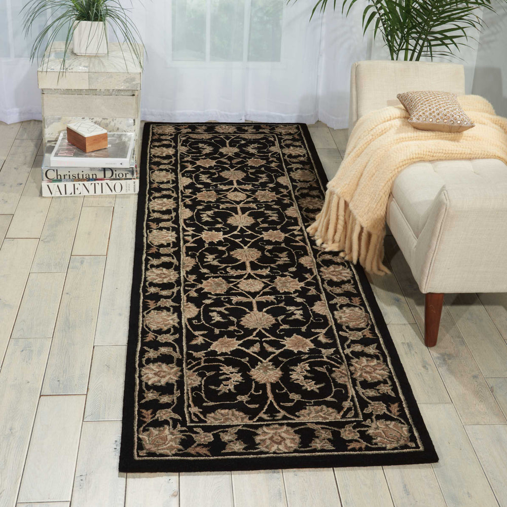 Nourison Heritage Hall HE29 Black Area Rug Room Image Feature