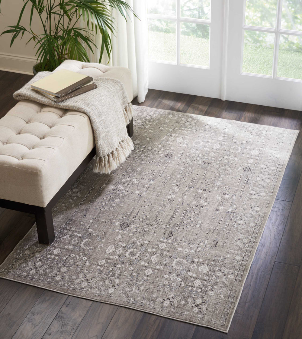 Nourison Ki34 Silver Screen KI343 Latte Area Rug by Kathy Ireland Room Image Feature