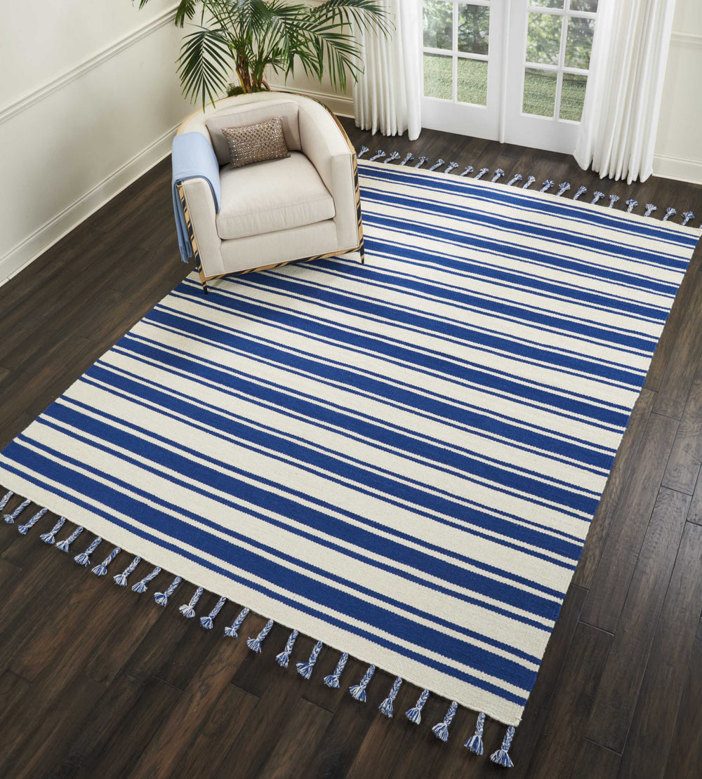 Nourison Solano SLN01 Ivory/Navy Area Rug Room Image Feature
