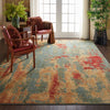 Nourison Somerset ST91 Teal/Multicolor Area Rug Room Image Feature