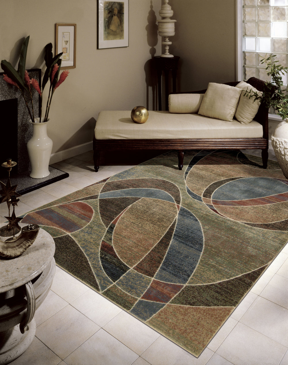 Nourison Expressions XP07 Multicolor Area Rug 6' X 8' Living Space Shot Feature
