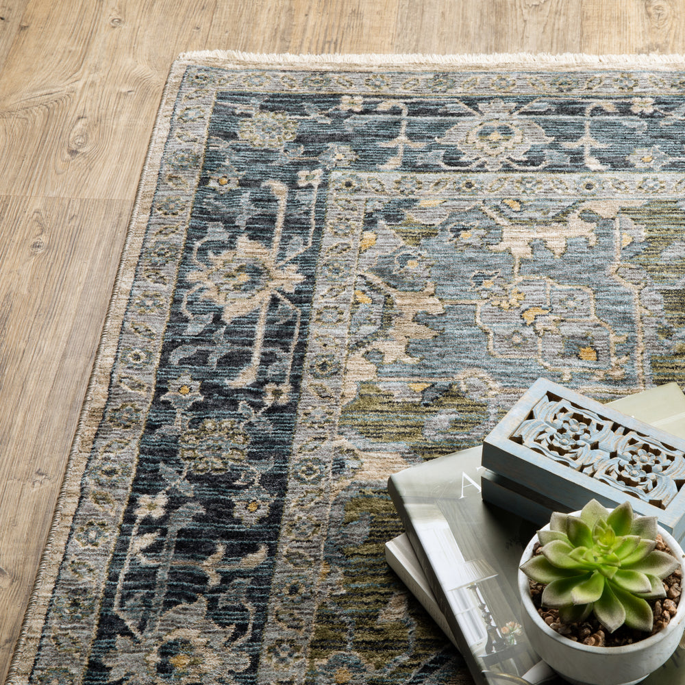 Oriental Weavers Aberdeen 051G1 Blue/Beige Area Rug Corner Featured