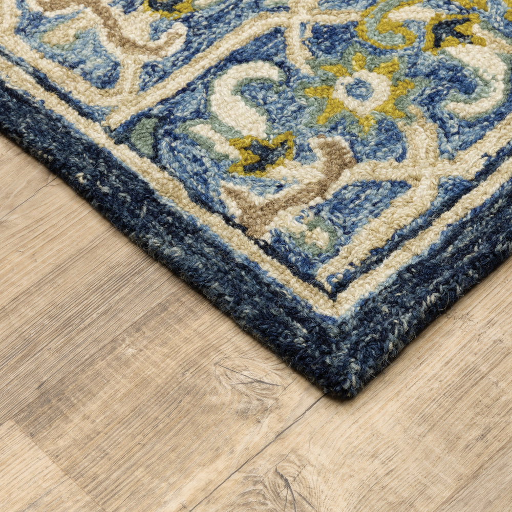 Oriental Weavers Alfresco 28405 Navy/Blue Area Rug Corner Featured