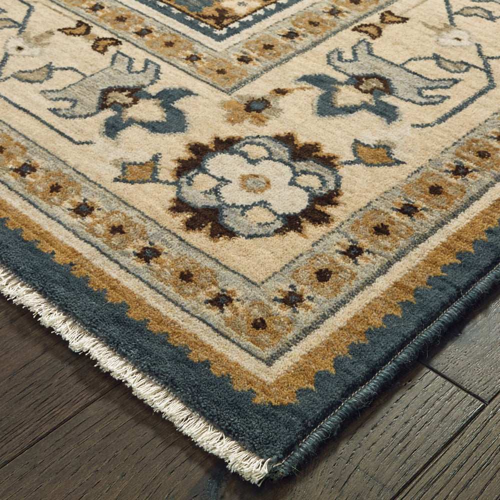 Oriental Weavers Anatolia 5502L Teal Sand Area Rug Corner Image Featured
