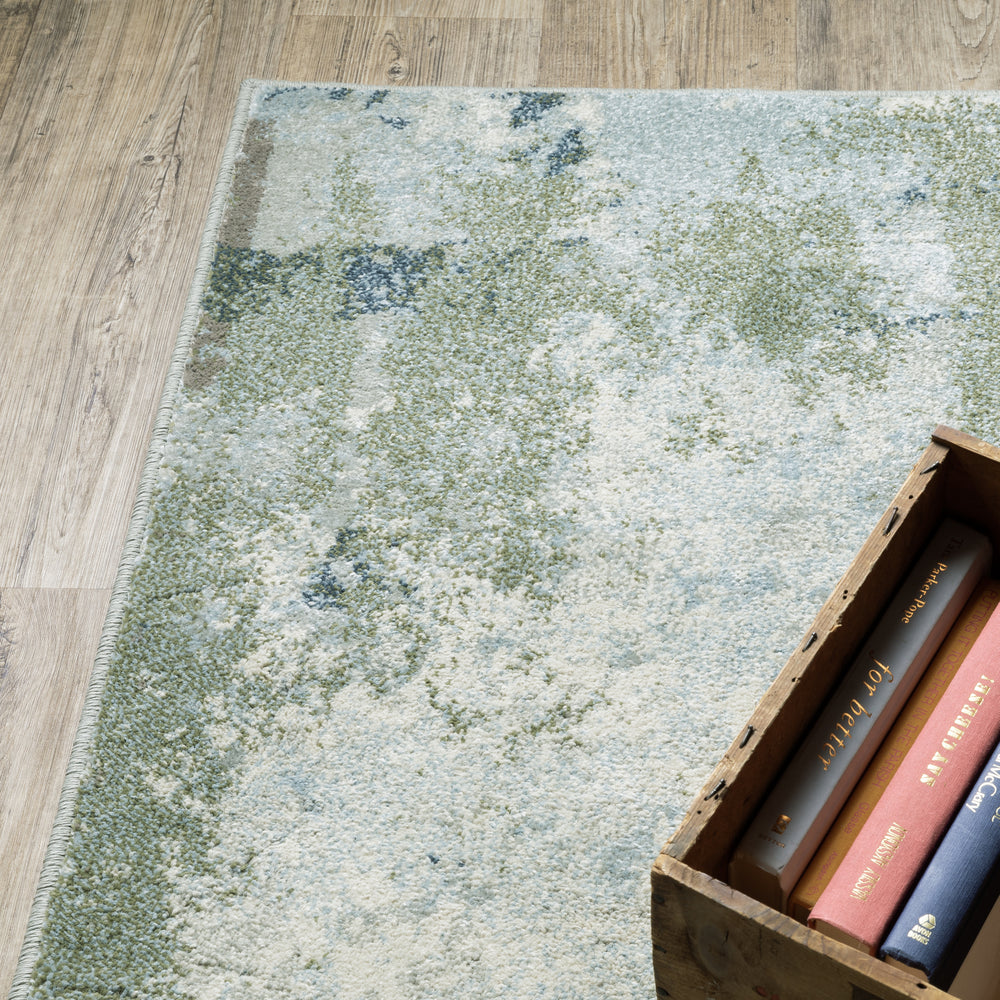 Oriental Weavers Branson BR08A Blue/Green Area Rug Corner Image Featured