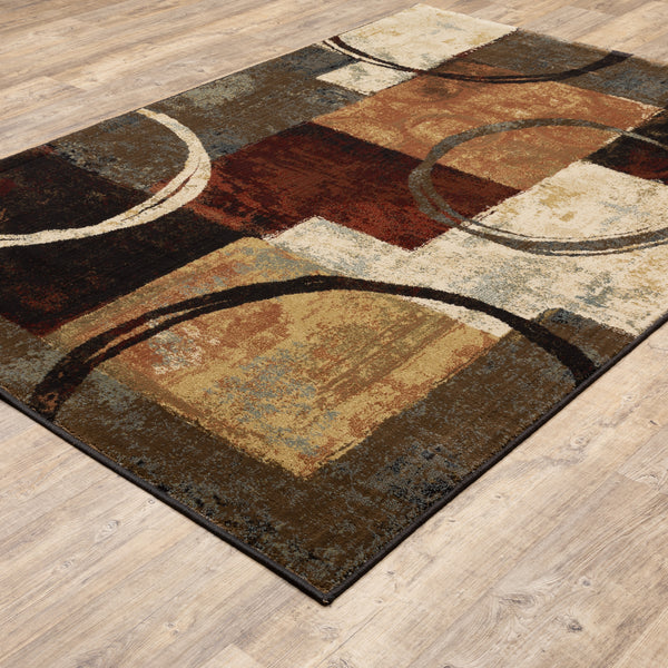 Oriental Weavers Hudson 2544B Brown/Black Area Rug Incredible Rugs