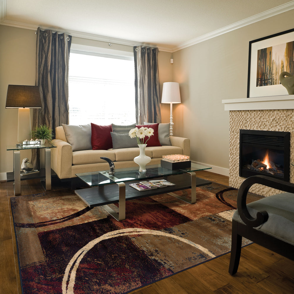 Oriental Weavers Hudson 2544B Brown/Black Area Rug Lifestyle Image Feature