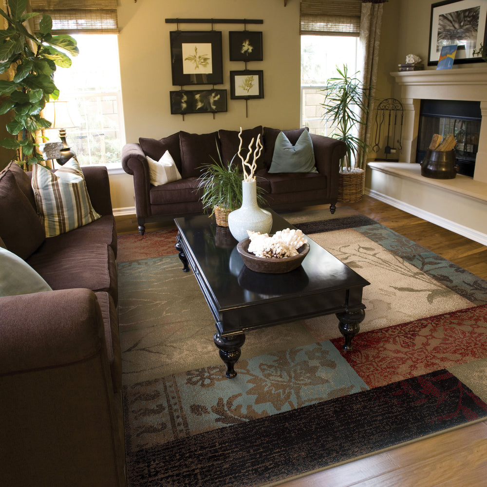 Oriental Weavers Hudson 040A1 Beige/Green Area Rug Lifestyle Image Feature