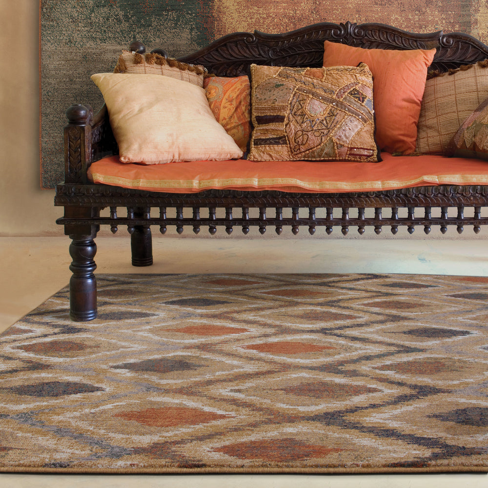 Oriental Weavers Kasbah 3942A Gold/Beige Area Rug Roomshot Feature