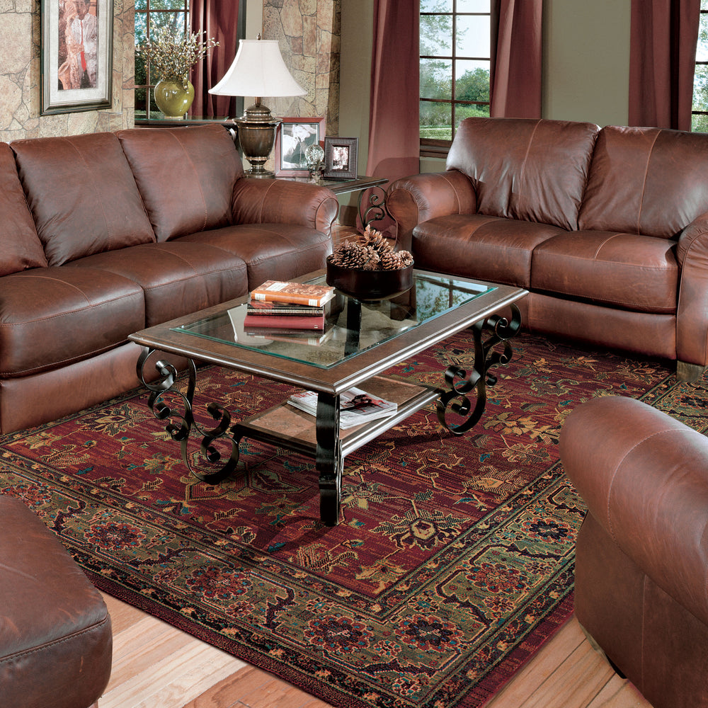 Oriental Weavers Kharma 836C4 Red/Green Area Rug Lifestyle Image Feature