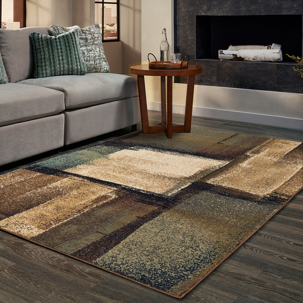 Oriental Weavers Laurel 6241A Brown/Blue Area Rug Lifestyle Image Feature