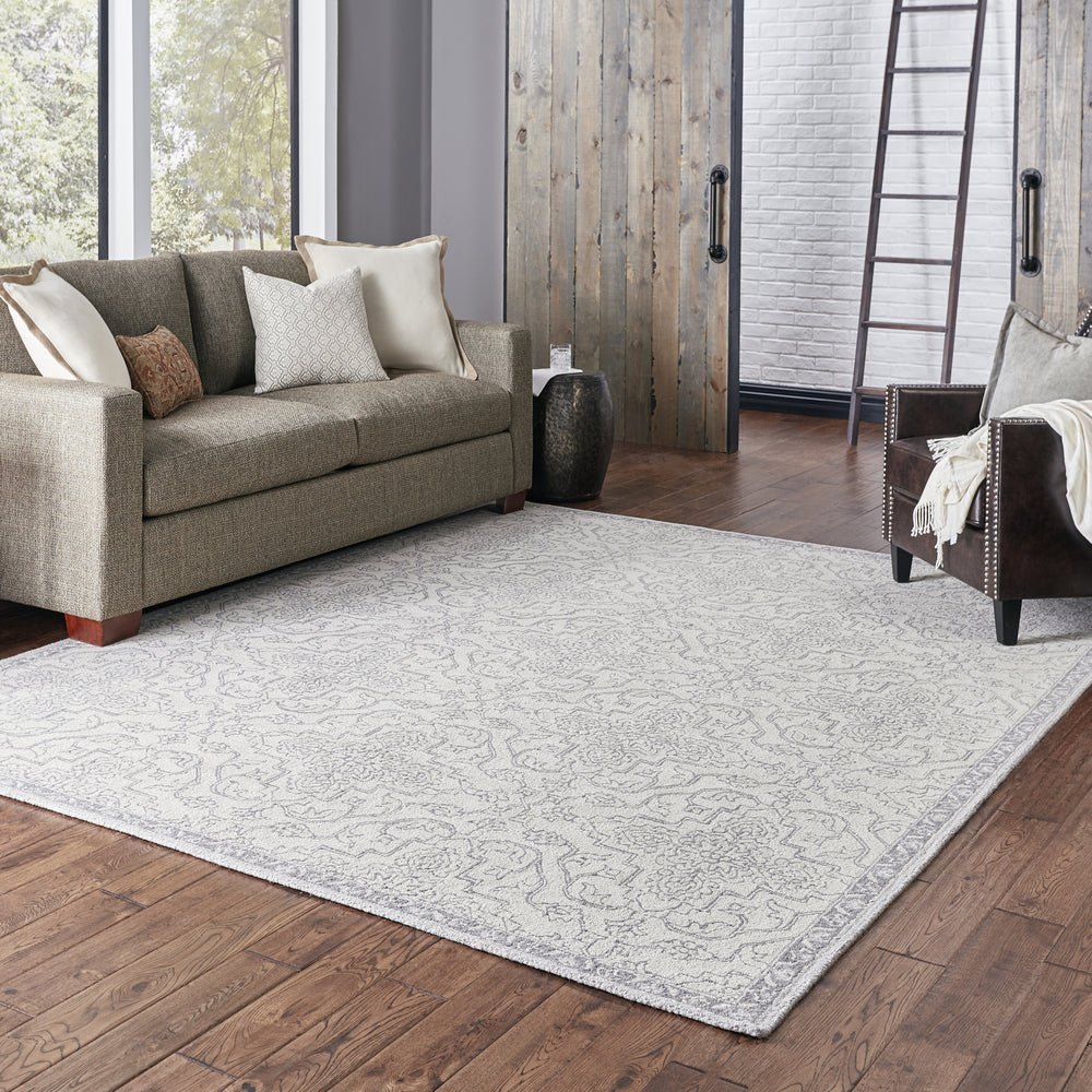 Oriental Weavers Manor 81206 Stone/ Grey Area Rug Roomshot Feature