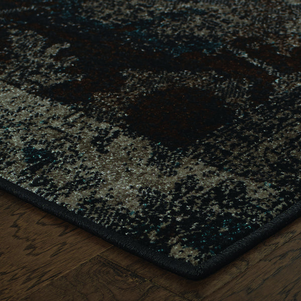Oriental Weavers Revival 4712C Charcoal/Teal Area Rug Incredible Rugs and Decor