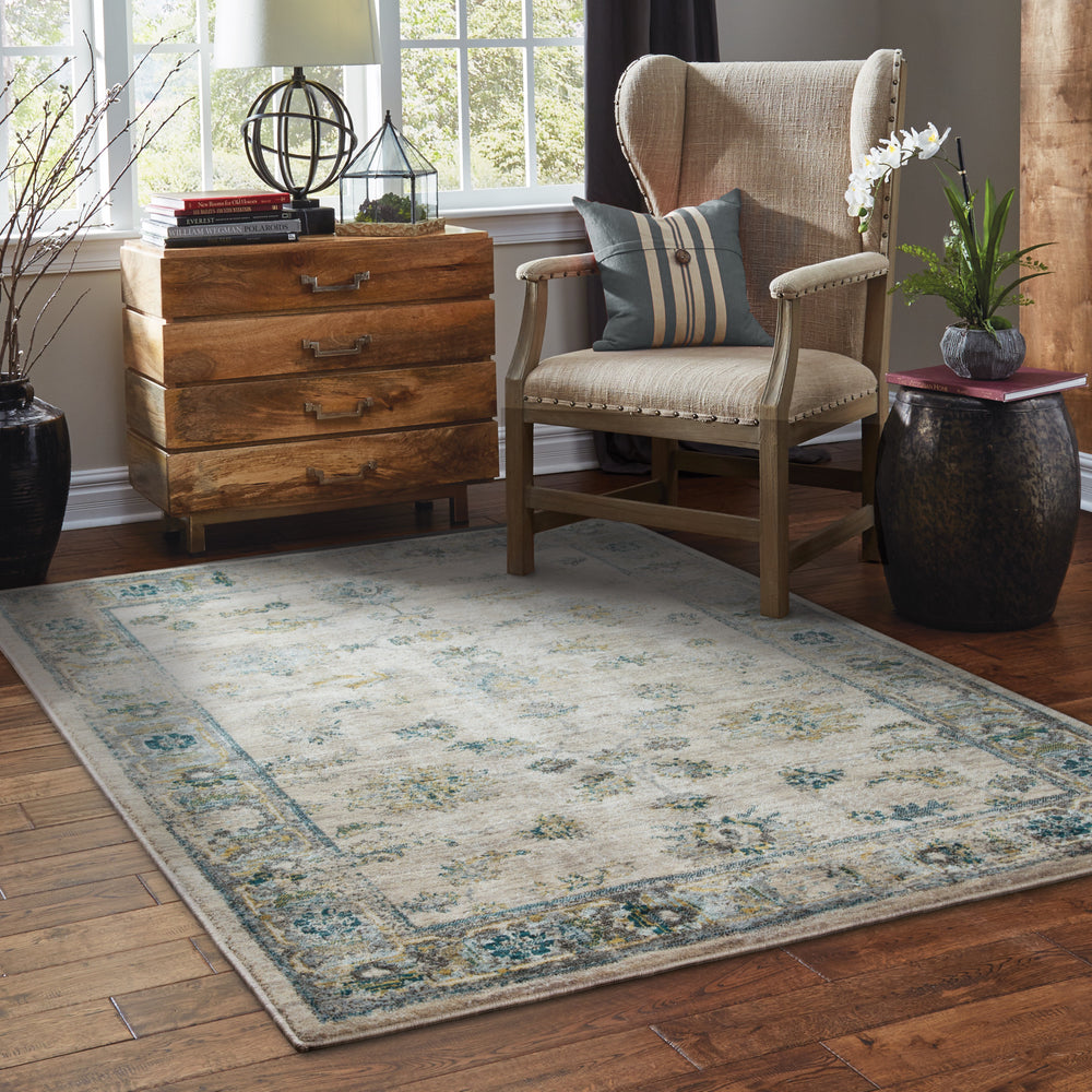 Oriental Weavers Sedona 5171C Ivory/Blue Area Rug Room Scene Featured