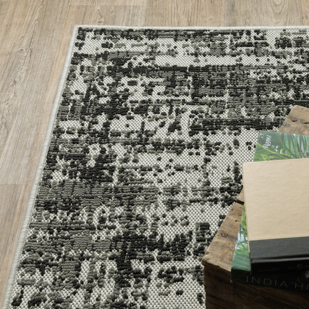 Oriental Weavers Torrey 531W1 Black/ Beige Area Rug Corner On Wood Featured