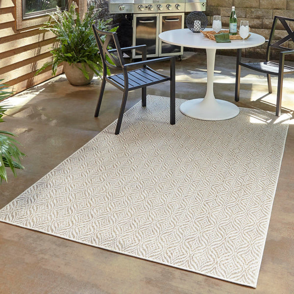 Unique Loom Outdoor Trellis TKZOD15 Taupe Area Rug Incredible Rugs