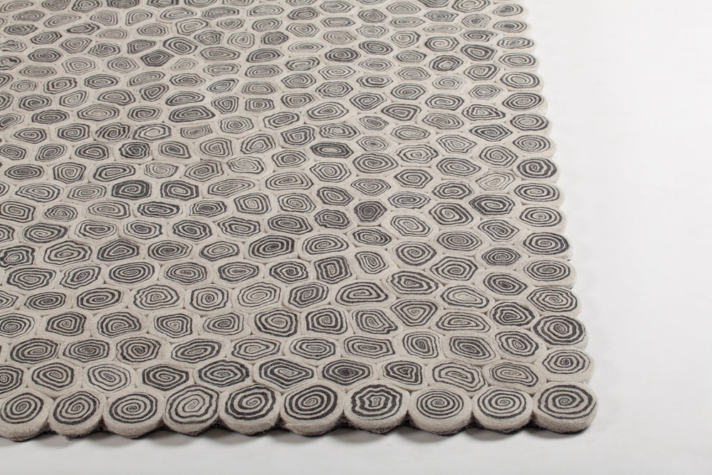 Chandra Patagonia PAT-46802 Black White Area Rug Corner Shot Feature