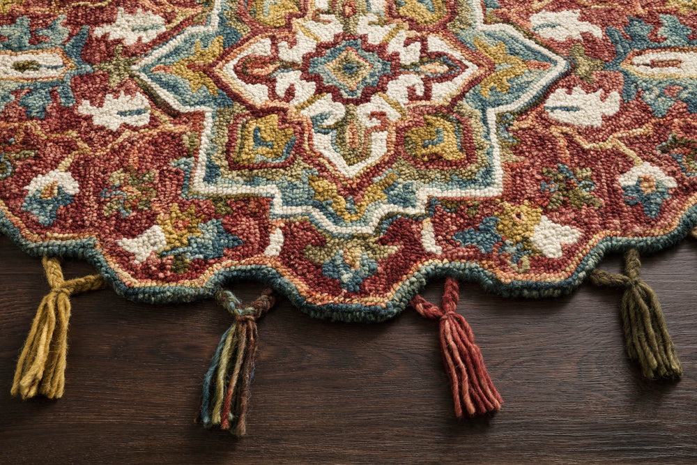 Loloi II Prim PRI-06 Red/Gold Area Rug Lifestyle Image Feature