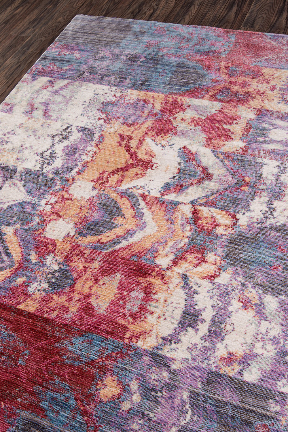 Momeni Rustic Romance RR-02 Purple Area Rug Corner Image Feature