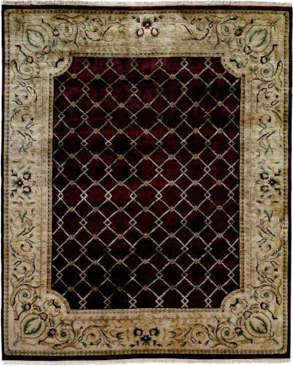 Kalaty Riviera RV-610 Burgundy/Ivory Area Rug