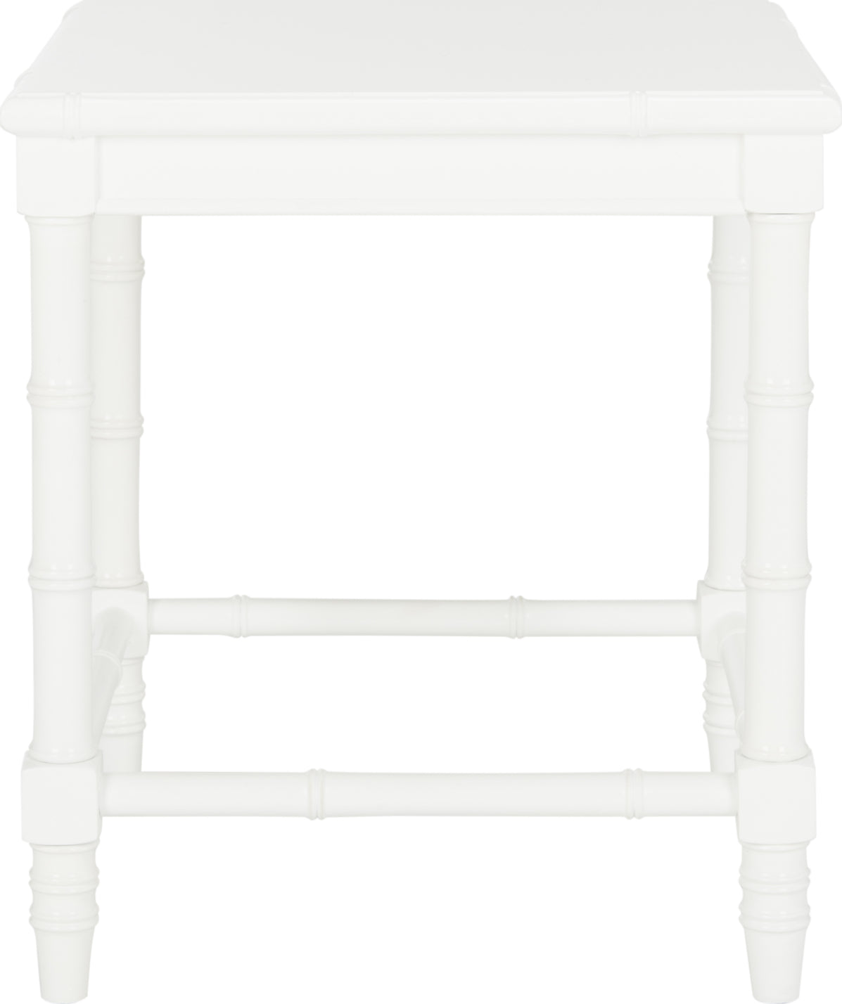Safavieh Liviah Modern Coastal 22'' H Bamboo Accent Table White Furniture main image