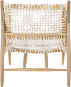 Safavieh Bandelier Leather Weave Accent Chair Off-White and Natural Furniture 