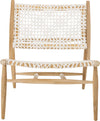 Safavieh Bandelier Leather Weave Accent Chair Off-White and Natural Furniture main image