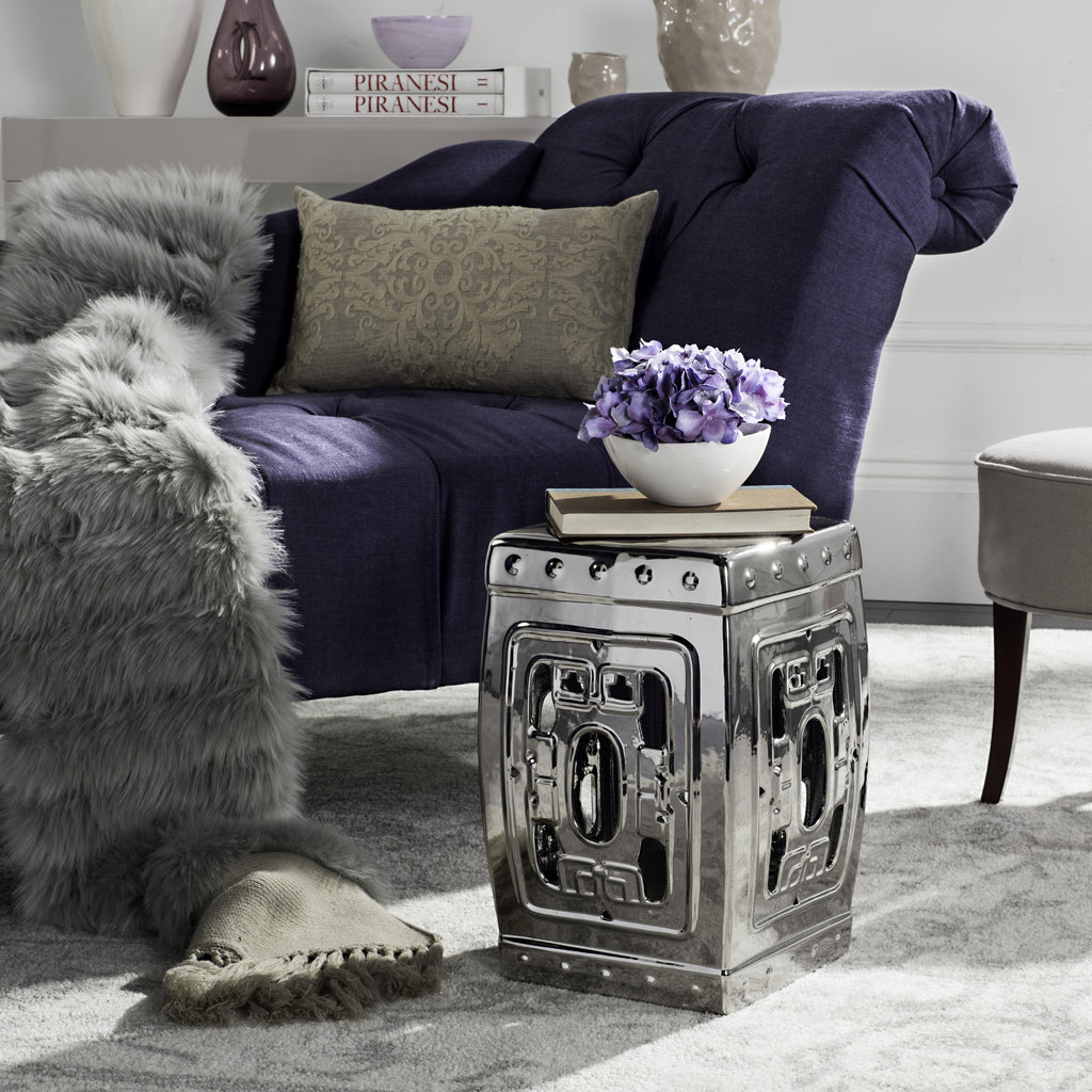 Safavieh Dynasty Filigree Garden Stool Silver Furniture  Feature