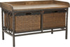 Safavieh Noah 2 Drawer Wooden Storage Bench Antique Pewter and Oak Furniture Main