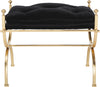 Safavieh Jasmine Tufted Bench Black and Gold Foil Furniture 