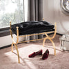 Safavieh Jasmine Tufted Bench Black and Gold Foil Furniture  Feature