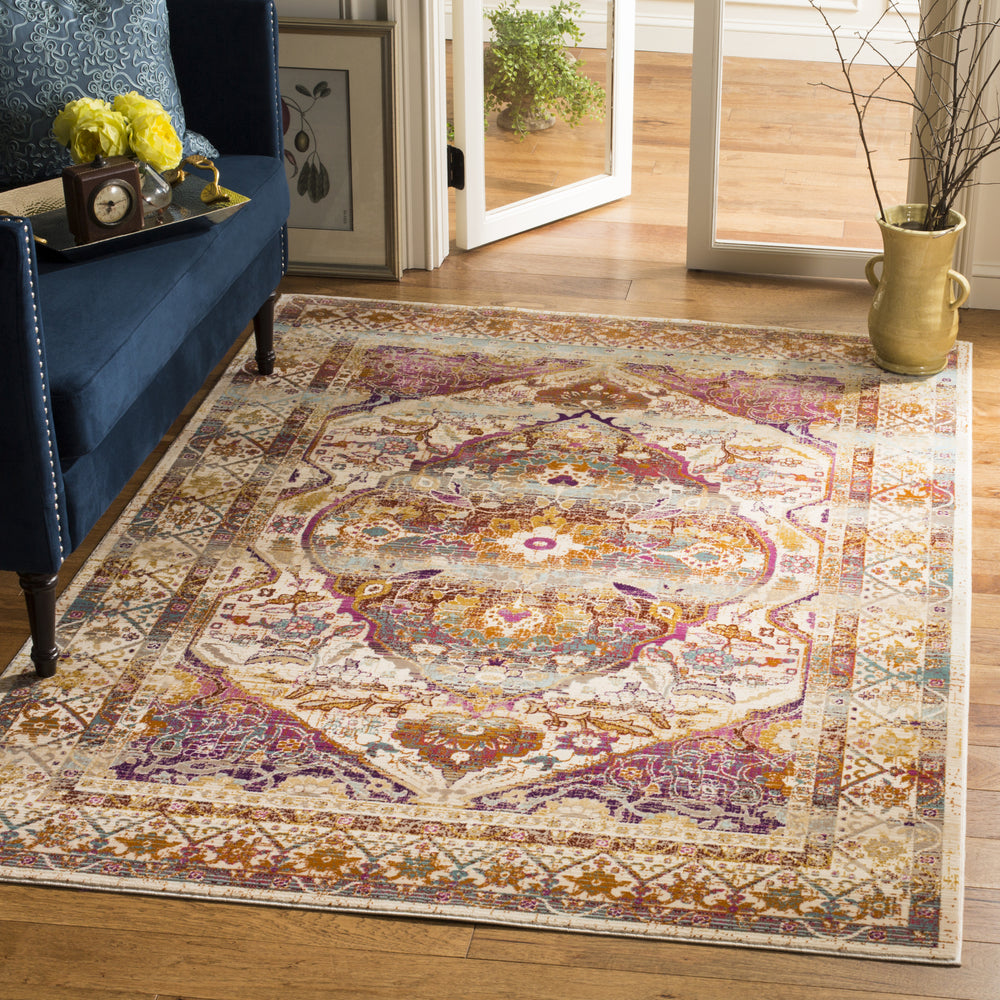 Safavieh Baldwin BDN189A Ivory/Fuchsia Area Rug Feature