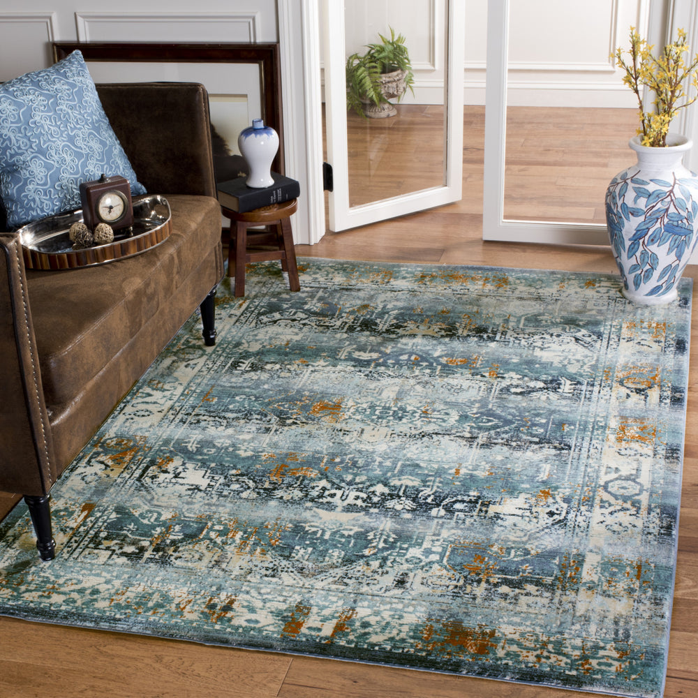 Safavieh Baldwin BDN191C Teal/Ivory Area Rug Feature