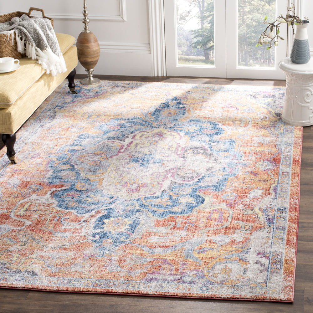 Safavieh Bristol BTL350S Blue/Orange Area Rug Feature
