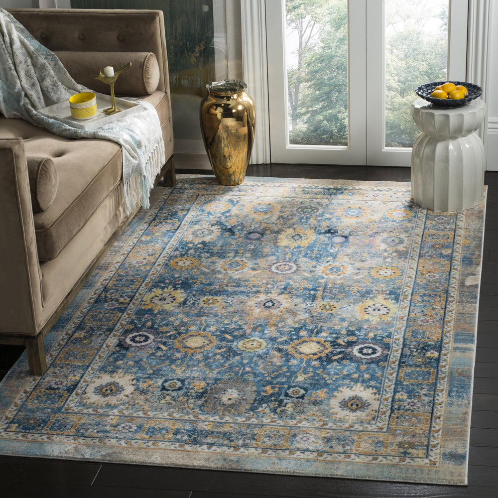 Safavieh Claremont CLR663C Blue/Gold Area Rug Feature