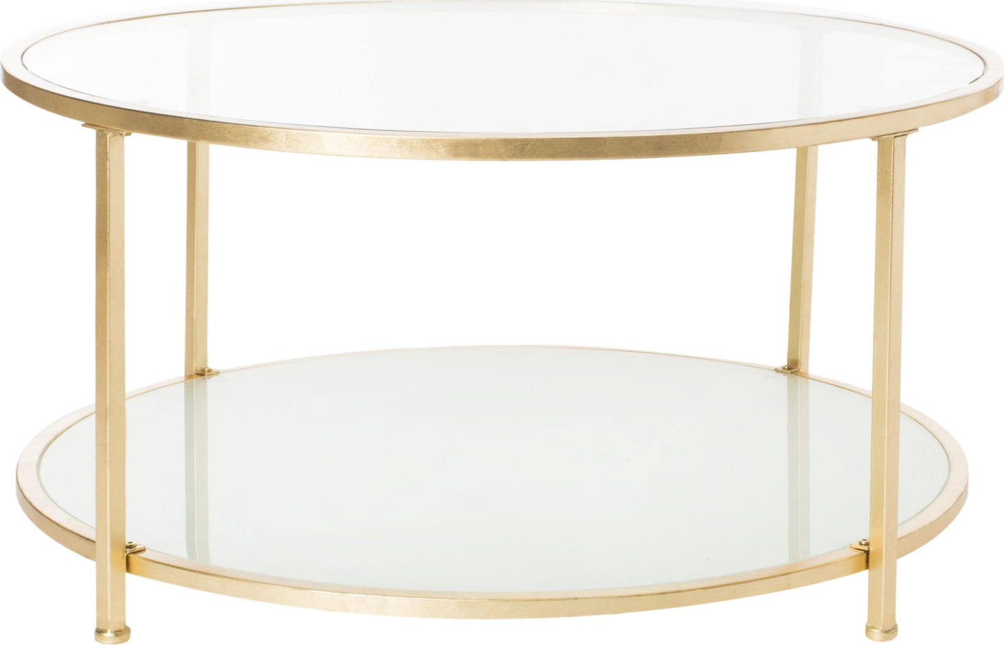 Safavieh Ivy 2 Tier Round Coffee Table Gold Furniture main image