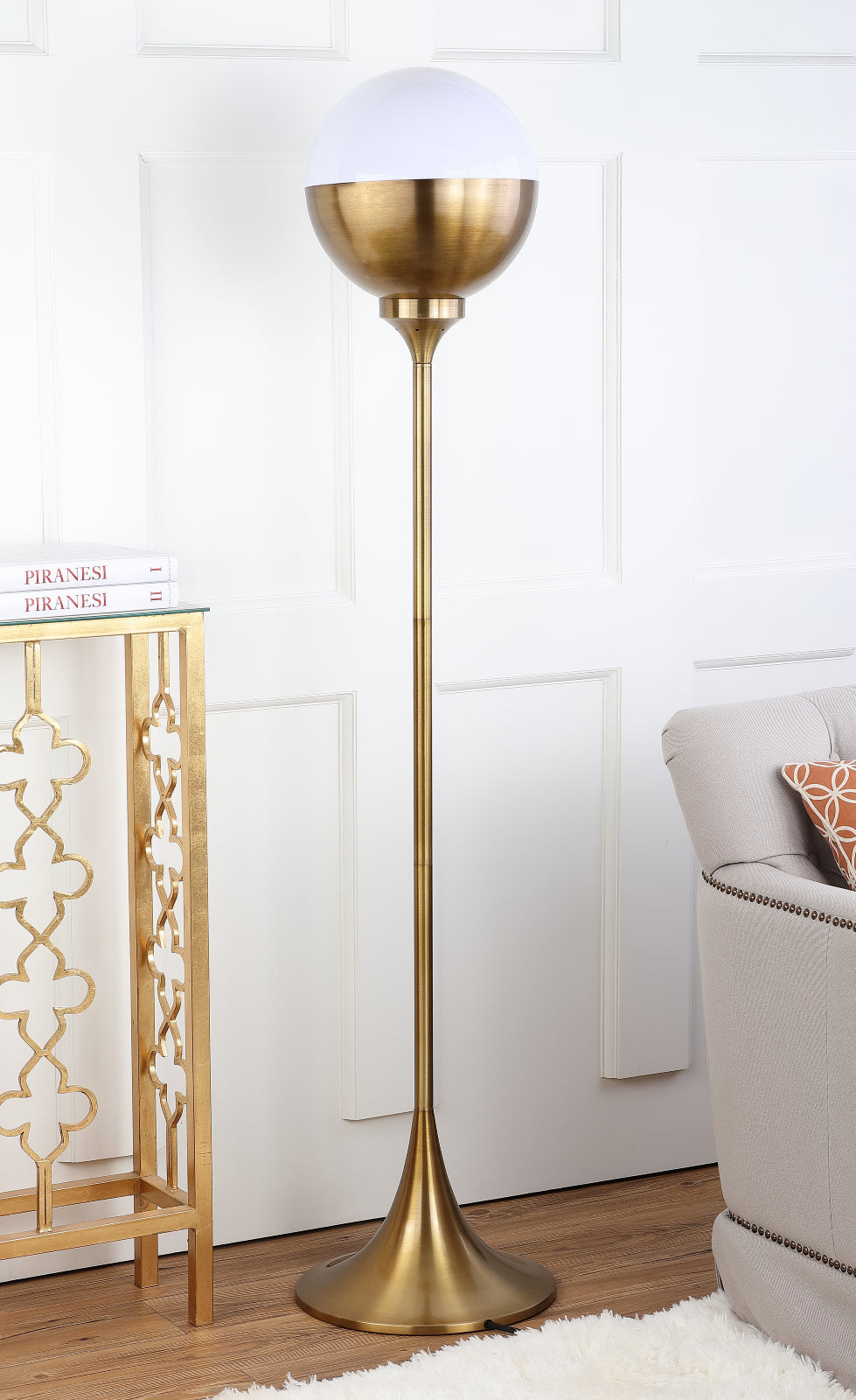 Safavieh Renato 635-Inch H Floor Lamp Brass Gold  Feature