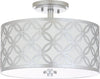 Safavieh Cecily Leaf Trellis 3 Light 15-Inch Dia Silver Flush Mount Lamp Mirror 