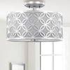 Safavieh Cecily Leaf Trellis 3 Light 15-Inch Dia Chrome Flush Mount Lamp Mirror 
