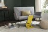 Safavieh Johannes Mid Century Modern Leather Settee Grey and Black Furniture  Feature