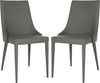 Safavieh Summerset 19''H Leather Side Chair Grey Furniture 