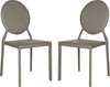 Safavieh Warner 37''H Round Back Leather Side Chair Grey Furniture 